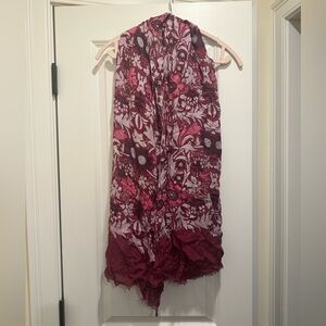 Talbots Burgundy and Pink Floral Scarf - amazing for Fall